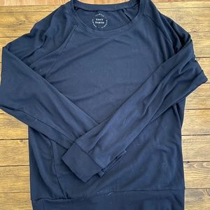 Cozy Earth. Bamboo Navy Blue Pullover Crew. Medium